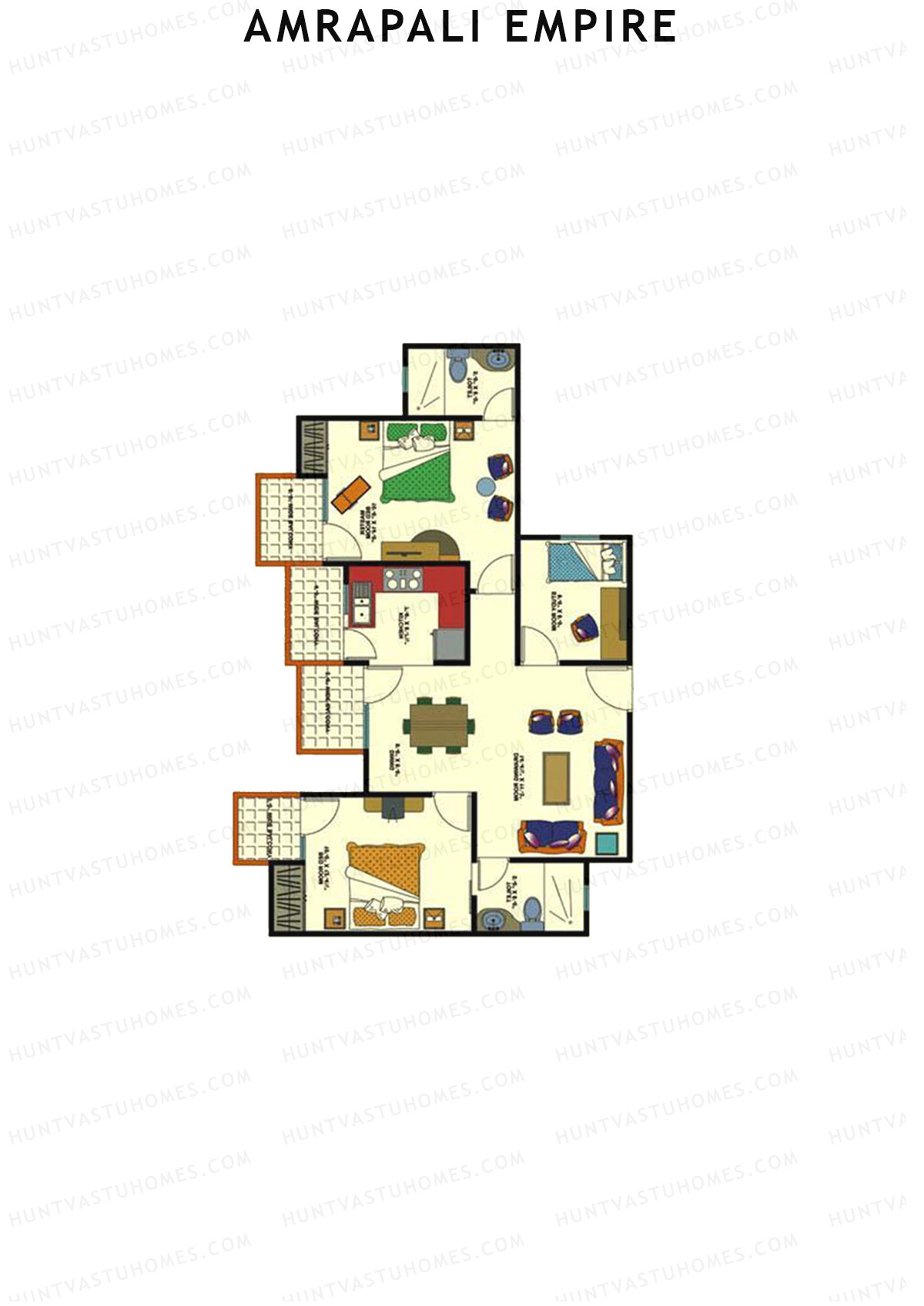 Amrapali Empire Block C Unit 1 Floor Plan