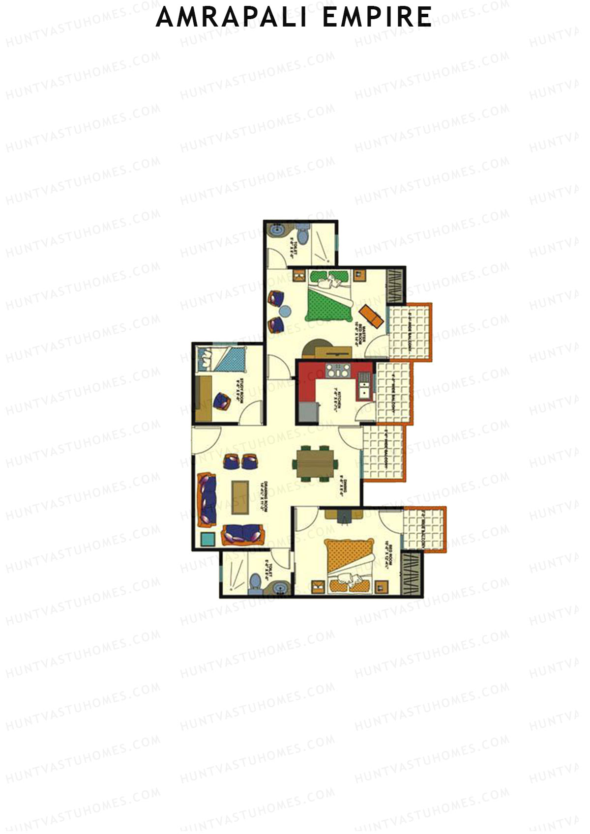 Amrapali Empire Block C Unit 2 Floor Plan