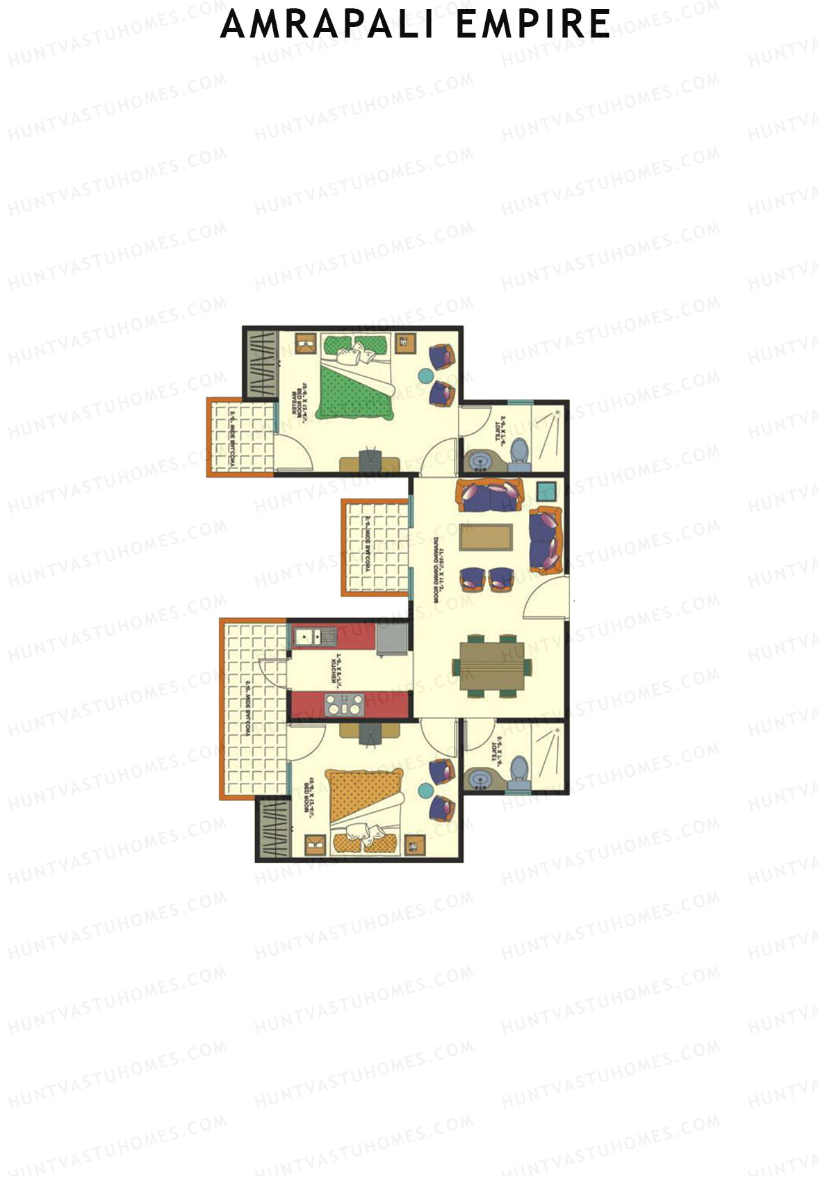 Amrapali Empire Block C Unit 3 Floor Plan