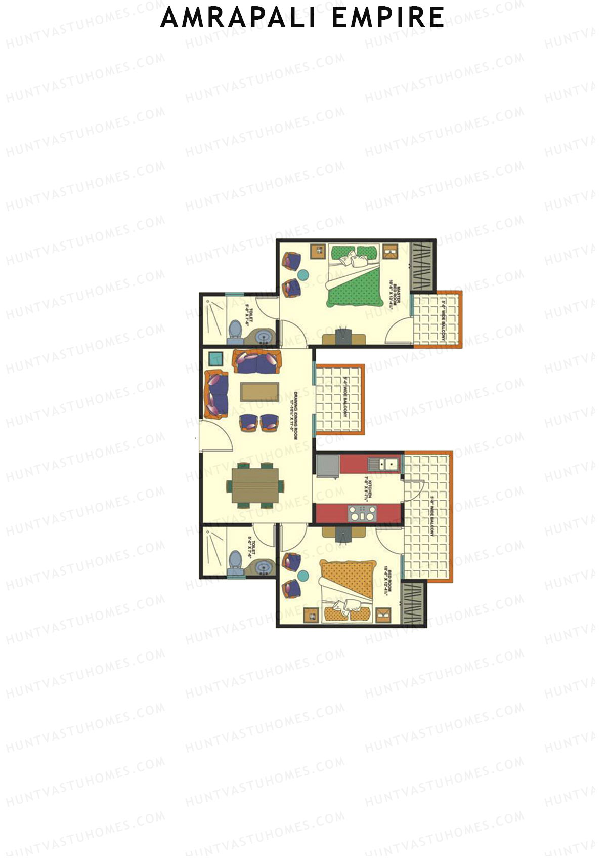 Amrapali Empire Block C Unit 4 Floor Plan