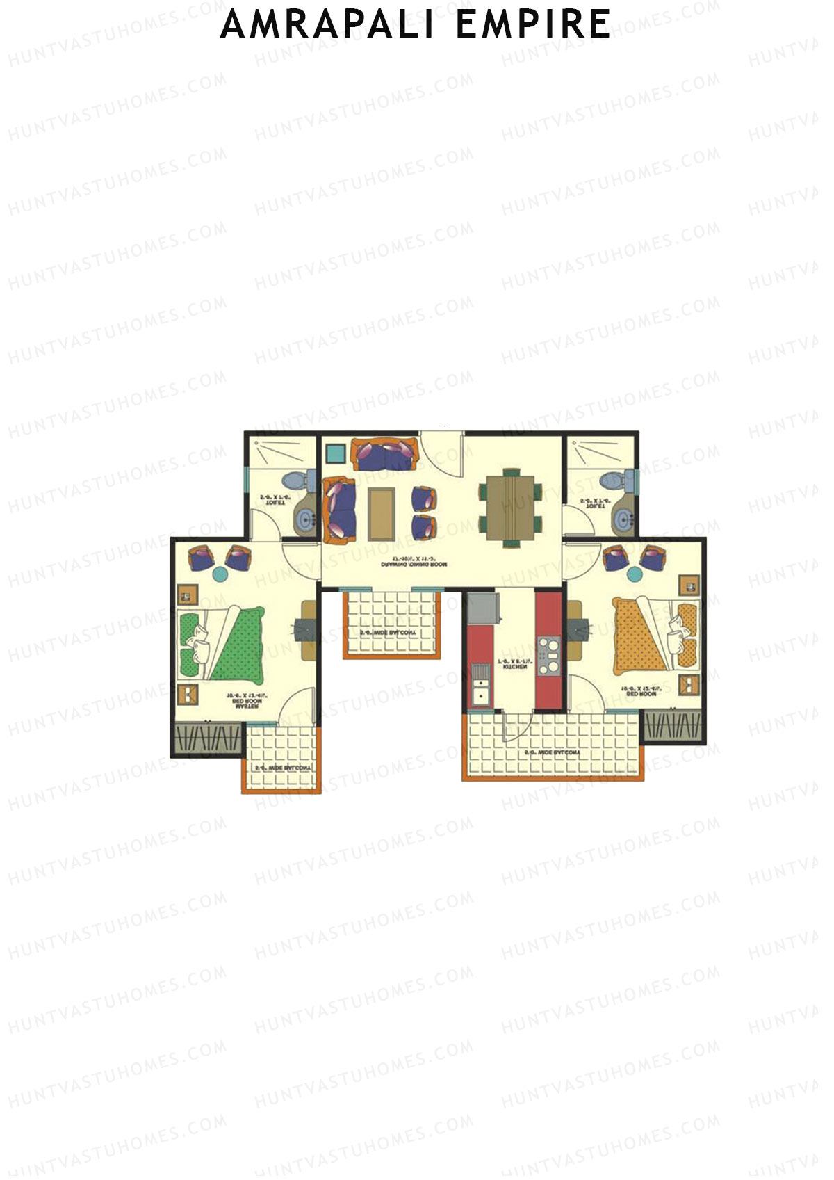 Amrapali Empire Block D Unit 2 Floor Plan