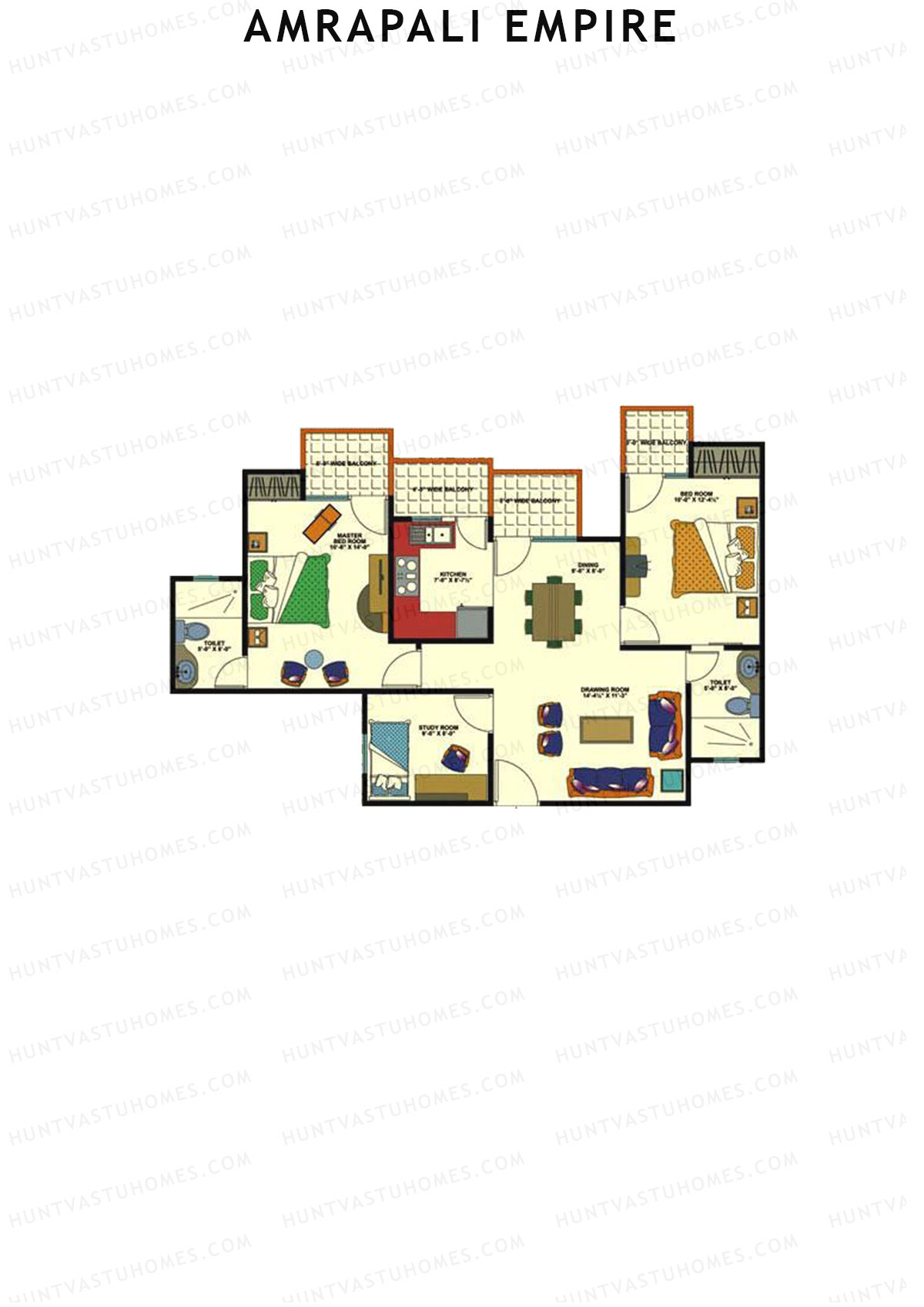 Amrapali Empire Block D Unit 3 Floor Plan