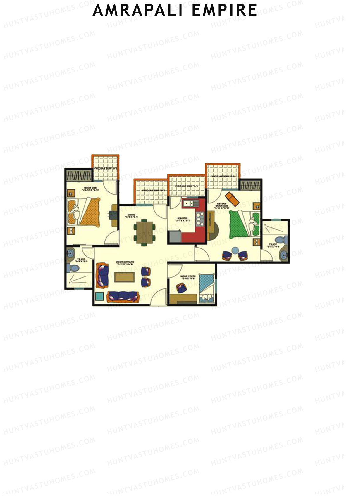 Amrapali Empire Block D Unit 5 Floor Plan