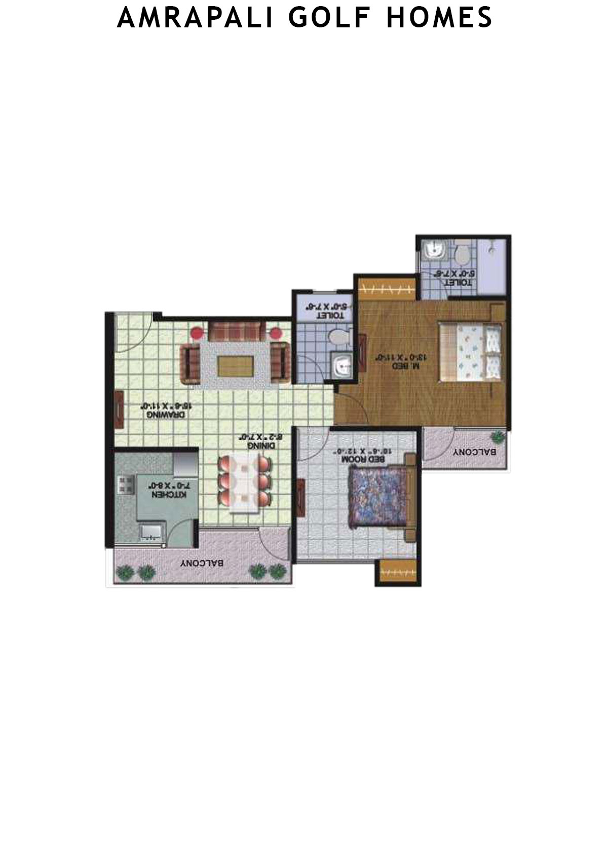 Amrapali Golf Homes Tower A1 Unit 1 Floor Plan