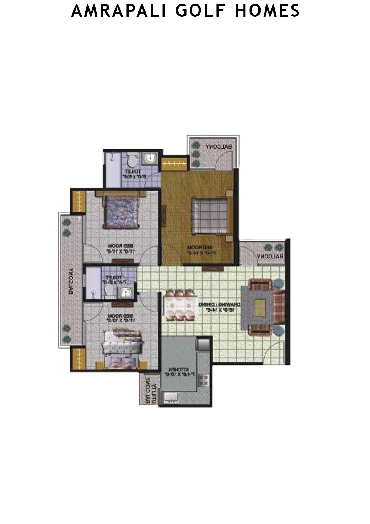 Amrapali Golf Homes Tower A1 Unit 3 Floor Plan