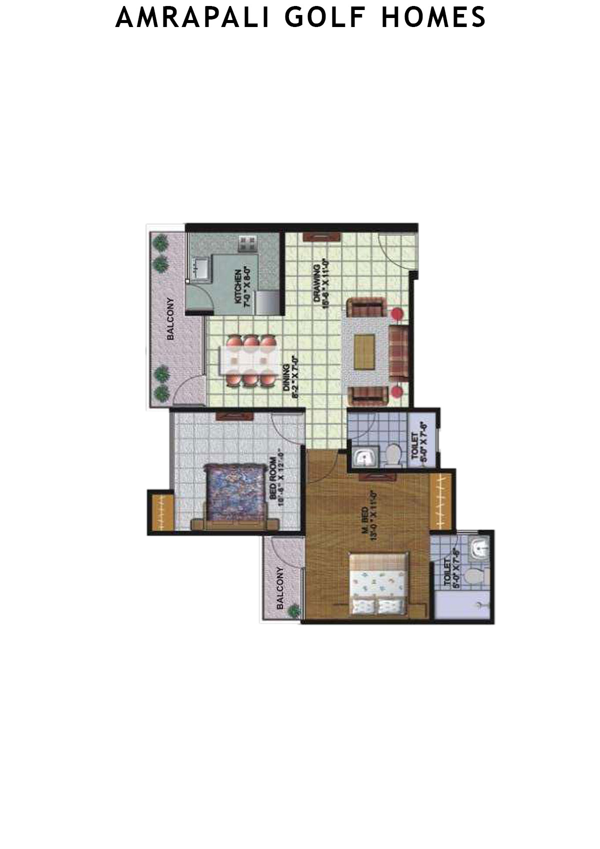 Amrapali Golf Homes Tower A4 Unit 1 Floor Plan