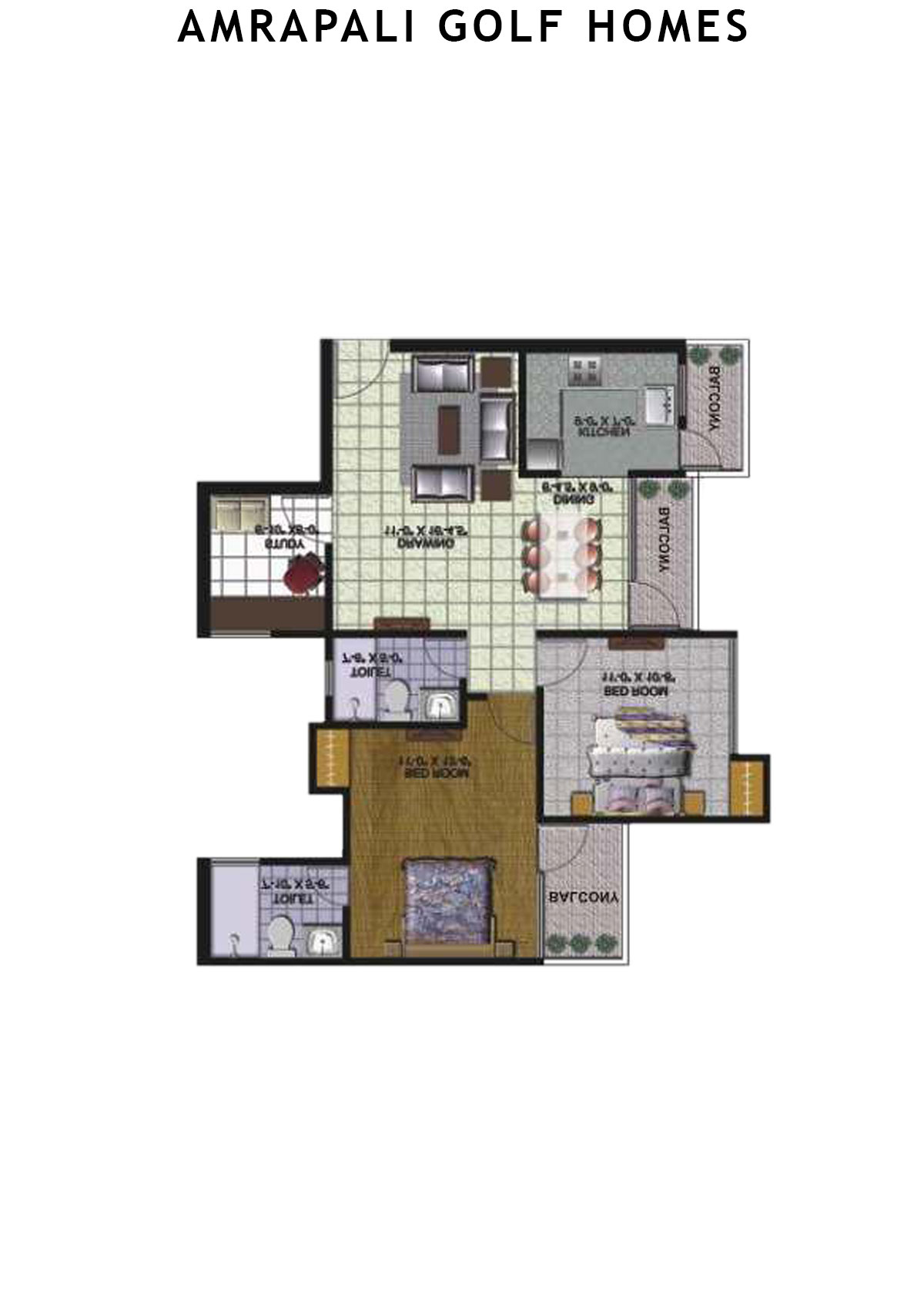 Amrapali Golf Homes Tower A5 Unit 3 Floor Plan
