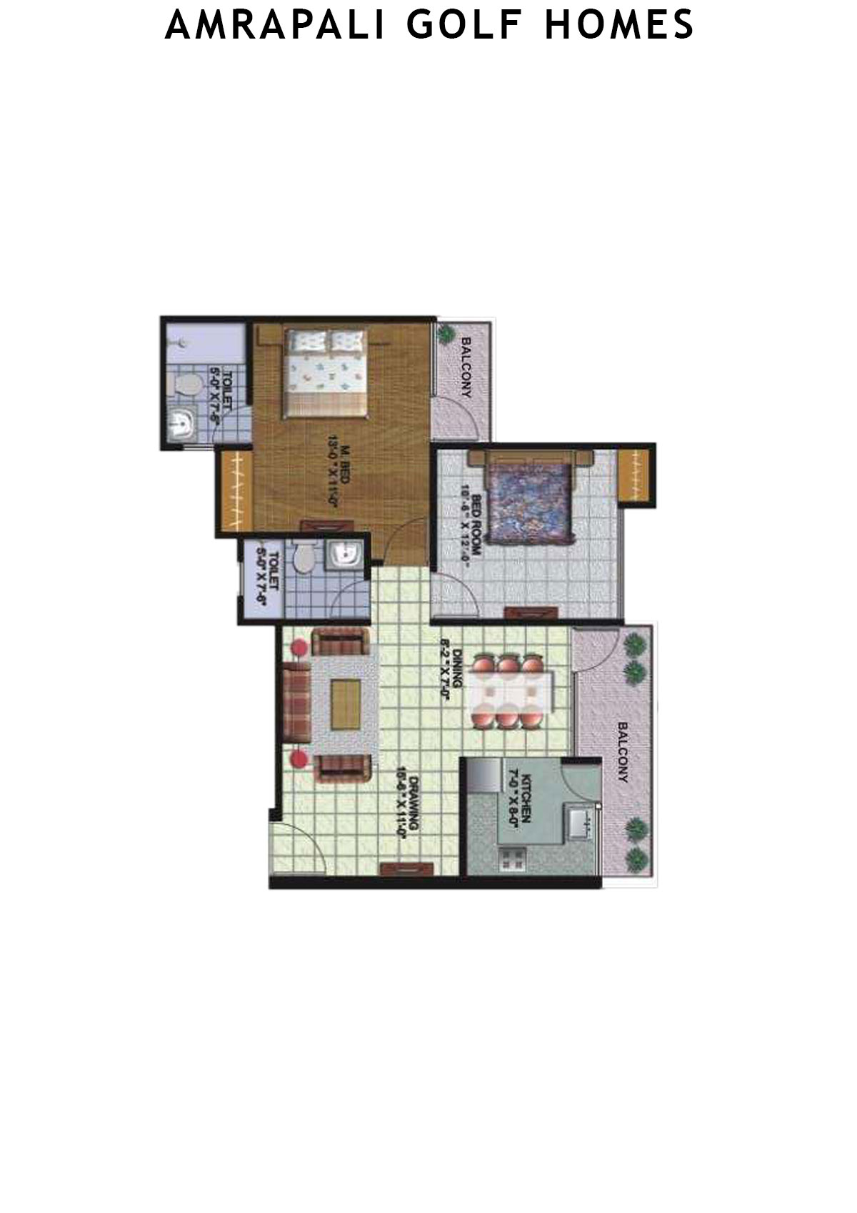 Amrapali Golf Homes Tower A6 Unit 2 Floor Plan
