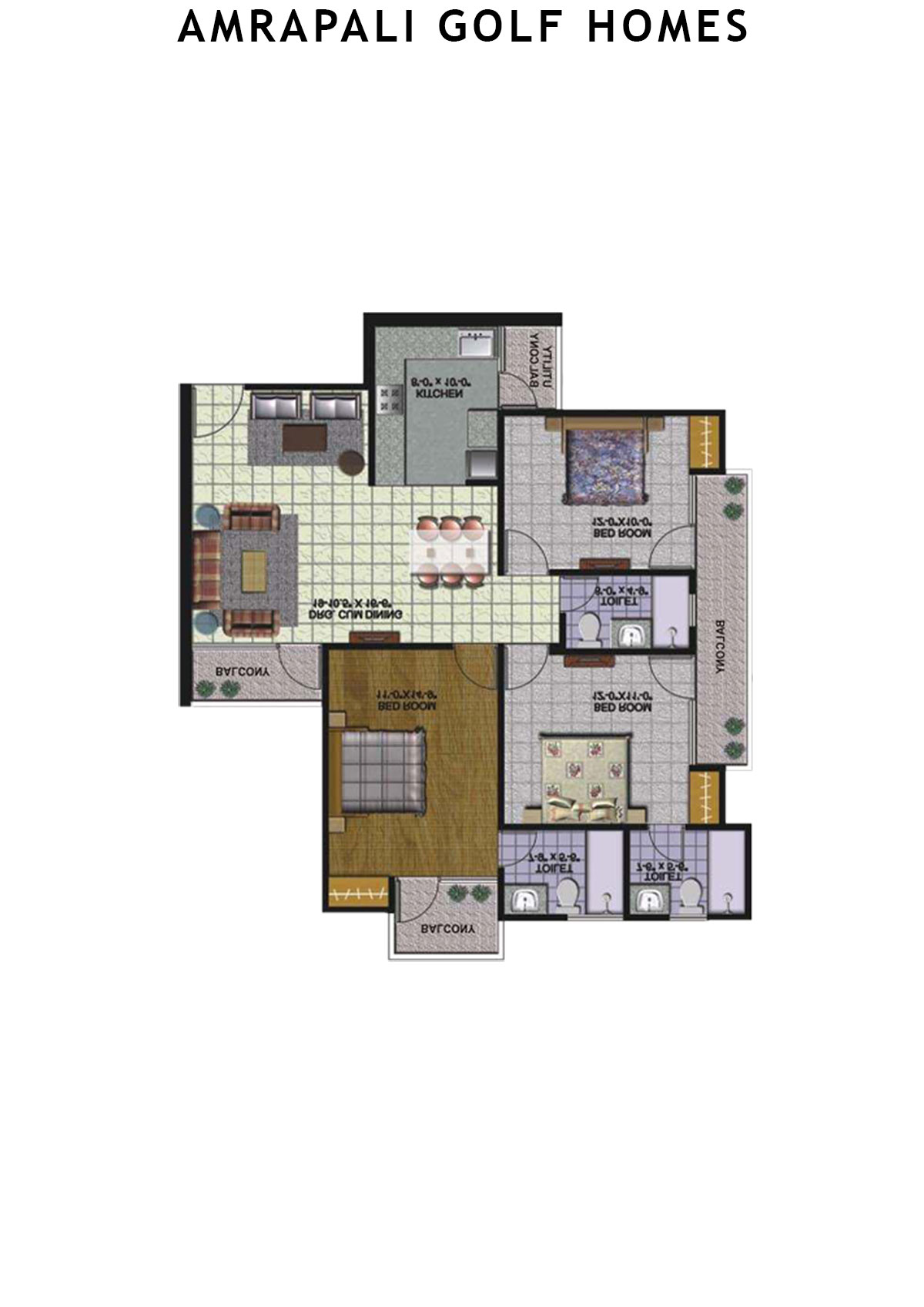 Amrapali Golf Homes Tower A6 Unit 4 Floor Plan