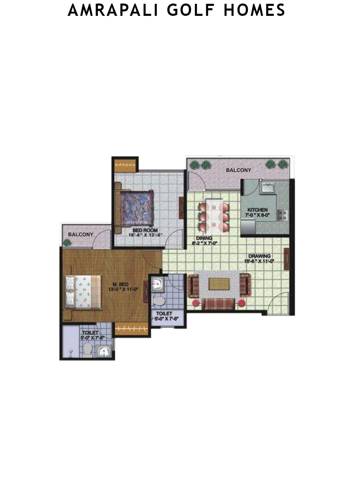 Amrapali Golf Homes Tower A6 Unit 6 Floor Plan