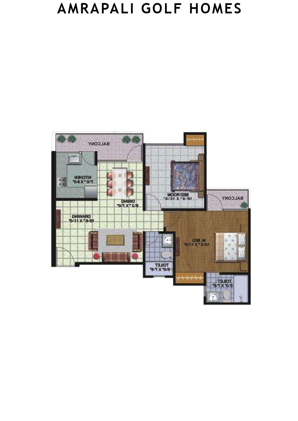 Amrapali Golf Homes Tower A7 Unit 1 Floor Plan