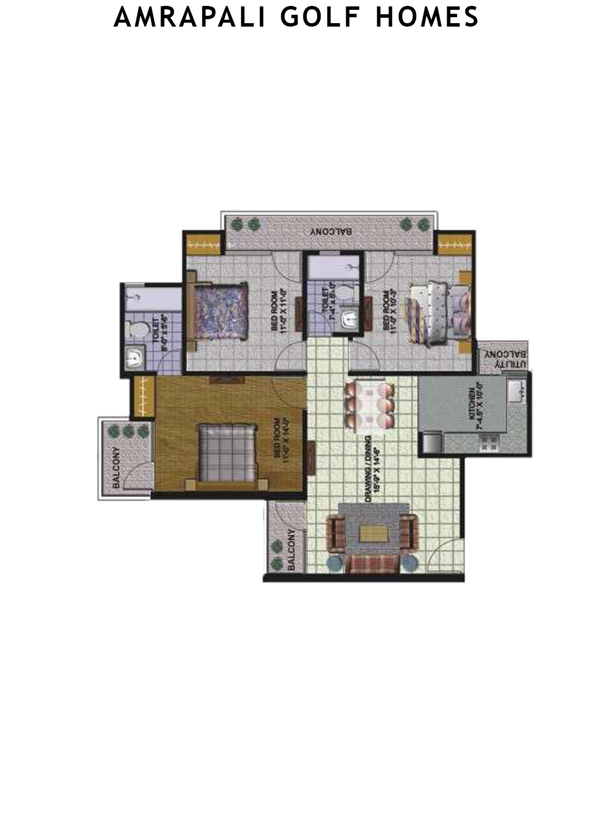 Amrapali Golf Homes Tower A7 Unit 5 Floor Plan