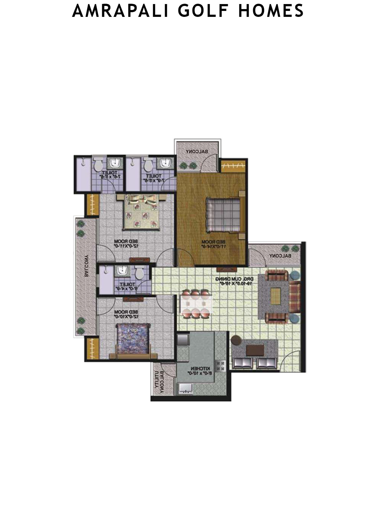Amrapali Golf Homes Tower C1 Unit 4 Floor Plan