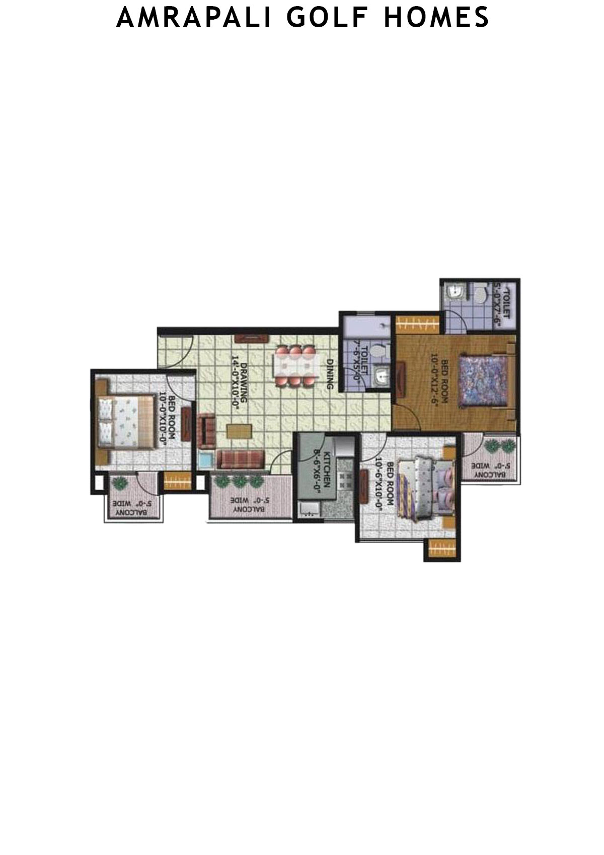 Amrapali Golf Homes Tower C1 Unit 6 Floor Plan