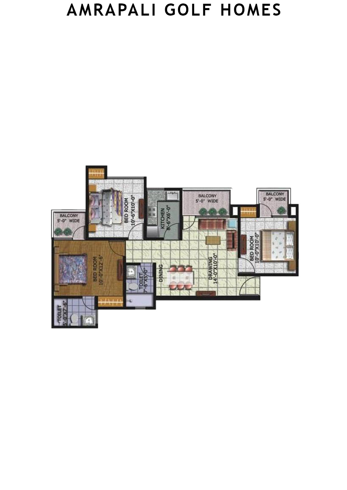 Amrapali Golf Homes Tower C2 Unit 2 Floor Plan