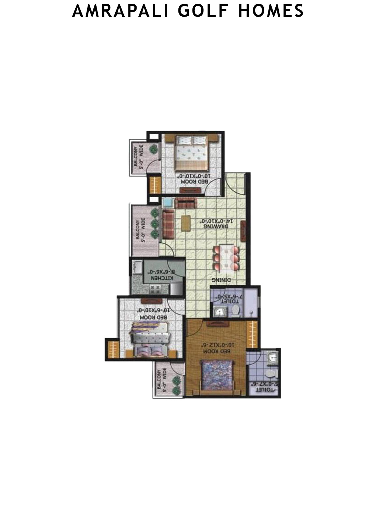 Amrapali Golf Homes Tower C2 Unit 6 Floor Plan