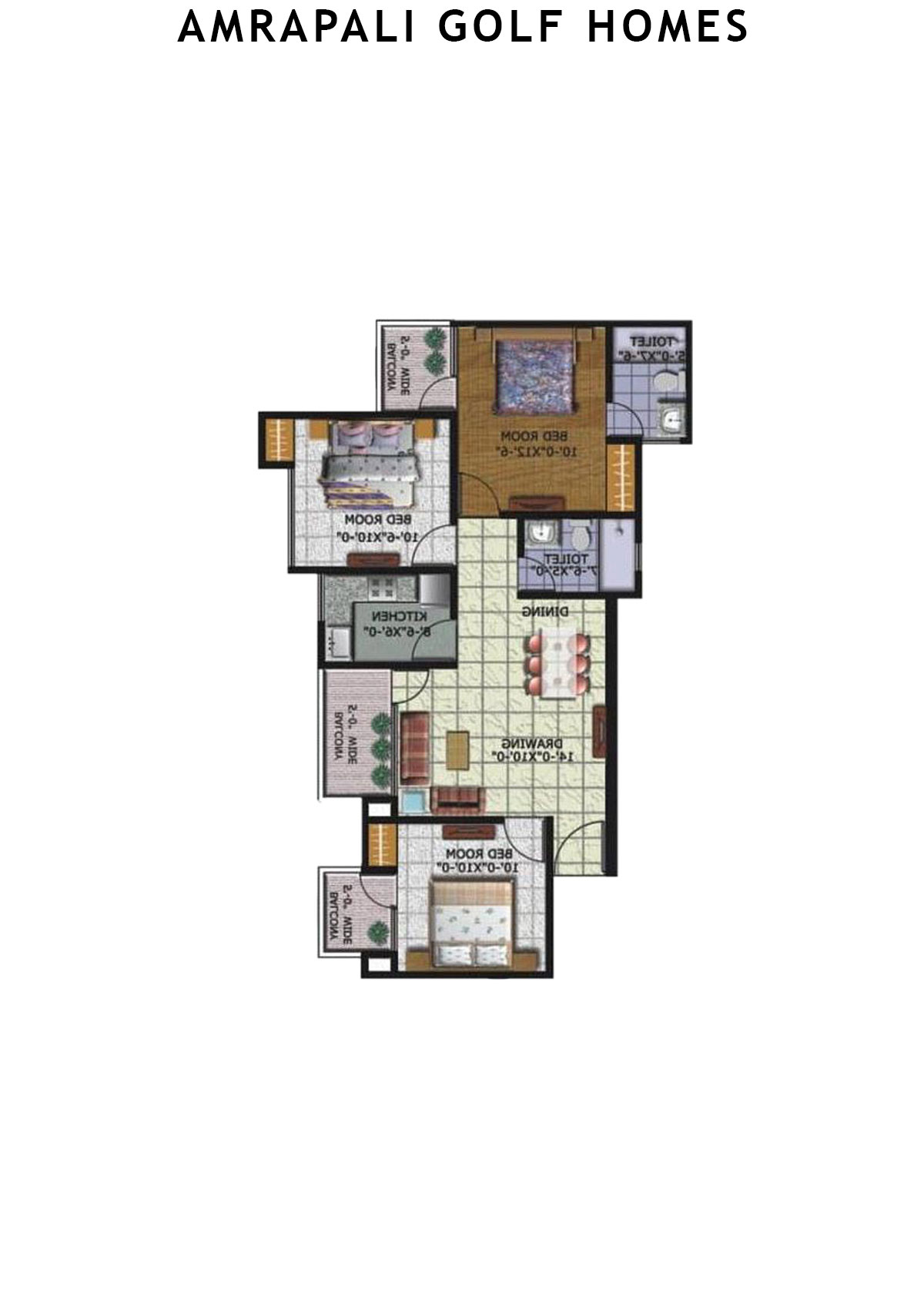 Amrapali Golf Homes Tower C4 Unit 1 Floor Plan