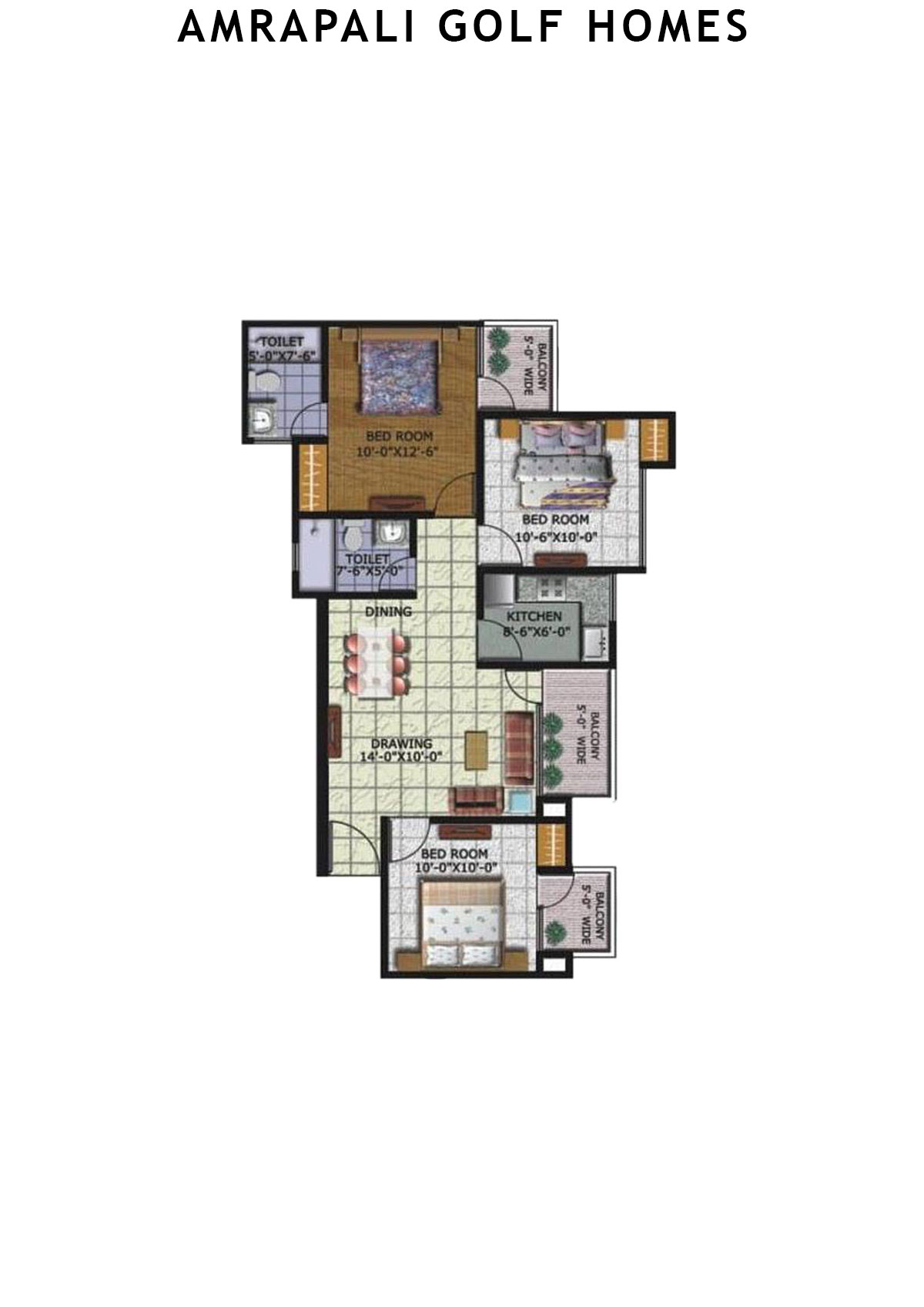 Amrapali Golf Homes Tower C4 Unit 2 Floor Plan