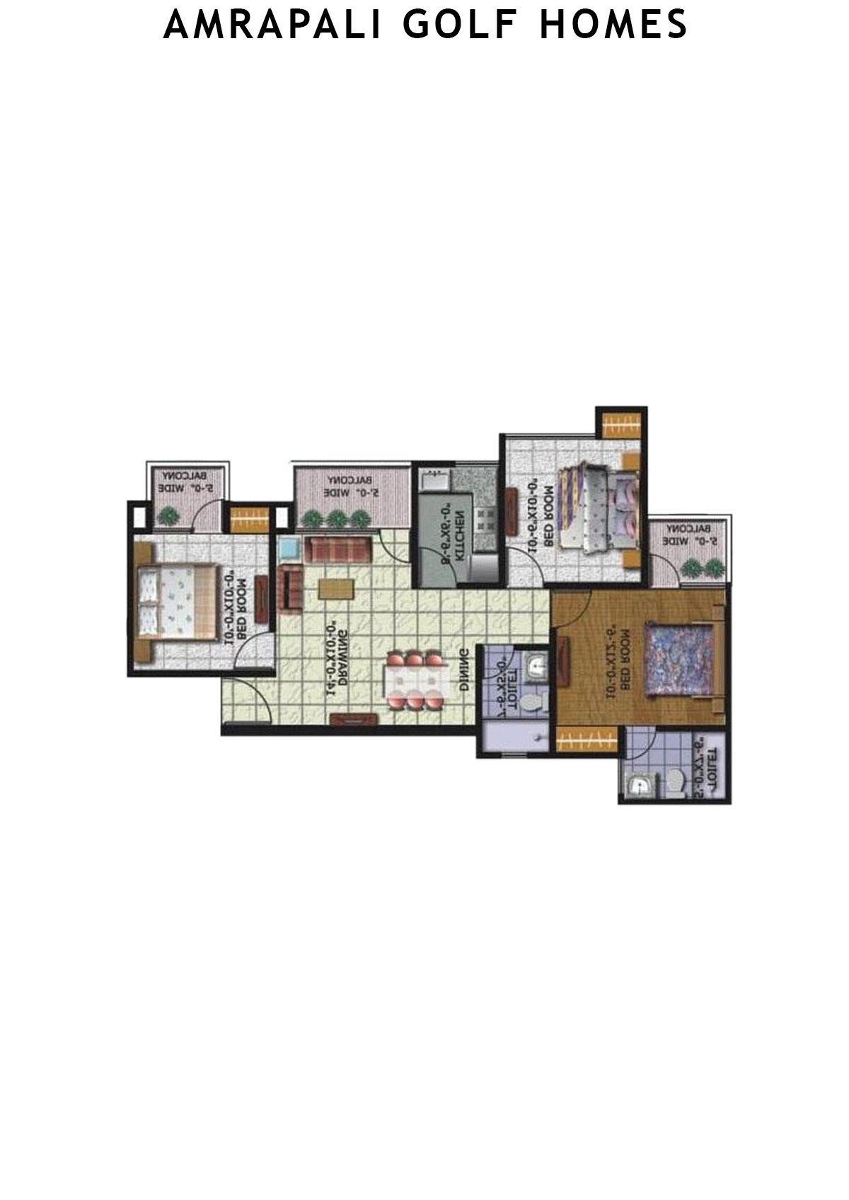 Amrapali Golf Homes Tower C5 Unit 1 Floor Plan
