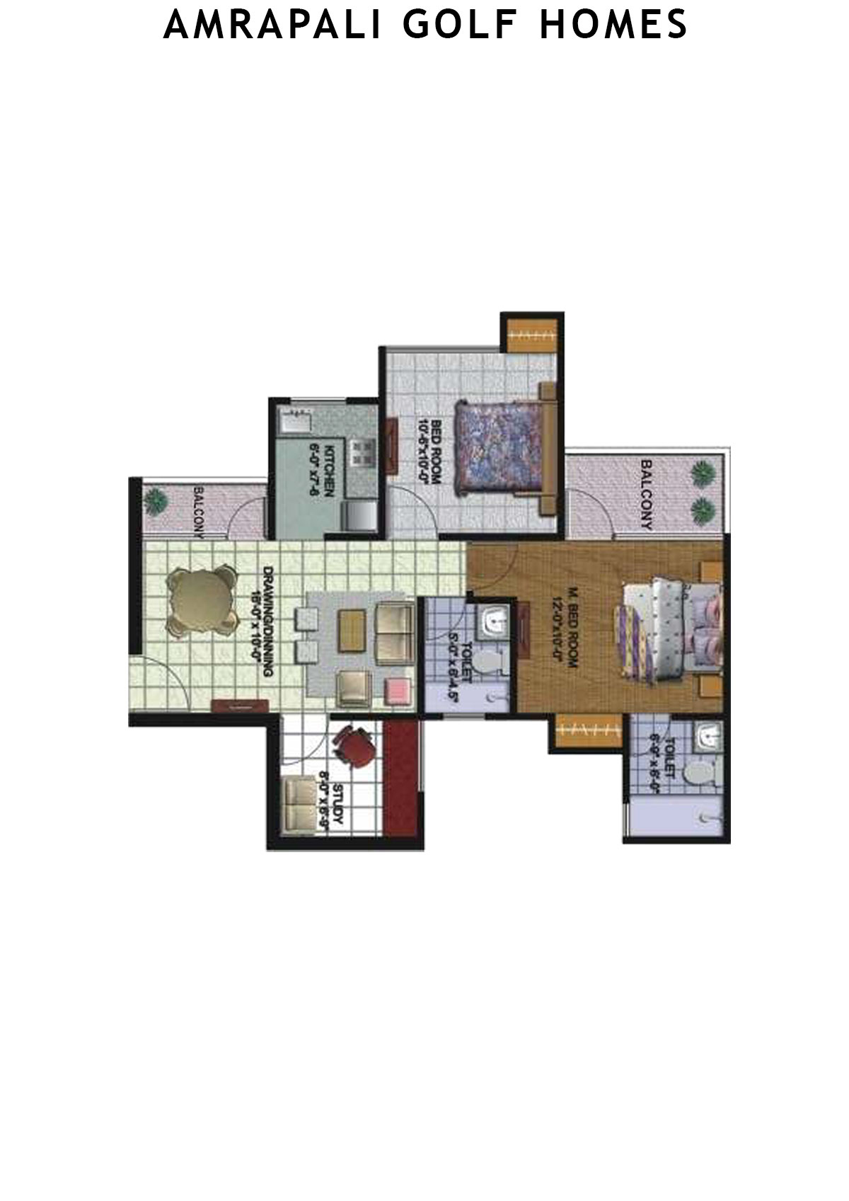 Amrapali Golf Homes Tower K3 Unit 2 Floor Plan