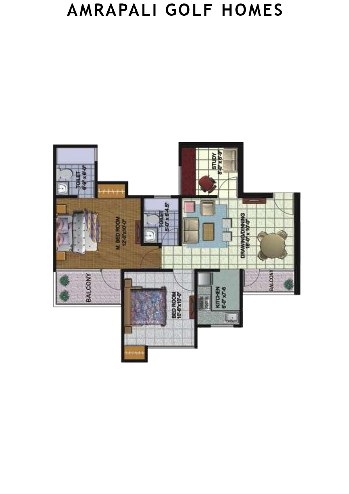 Amrapali Golf Homes Tower L1 Unit 5 Floor Plan