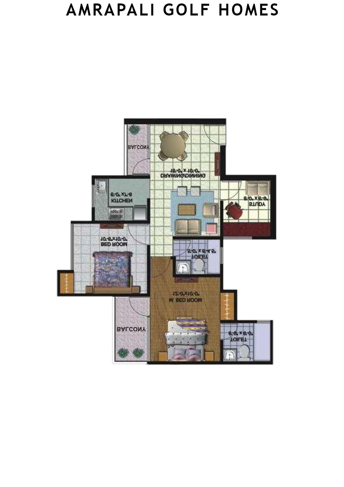 Amrapali Golf Homes Tower L8 Unit 1 Floor Plan