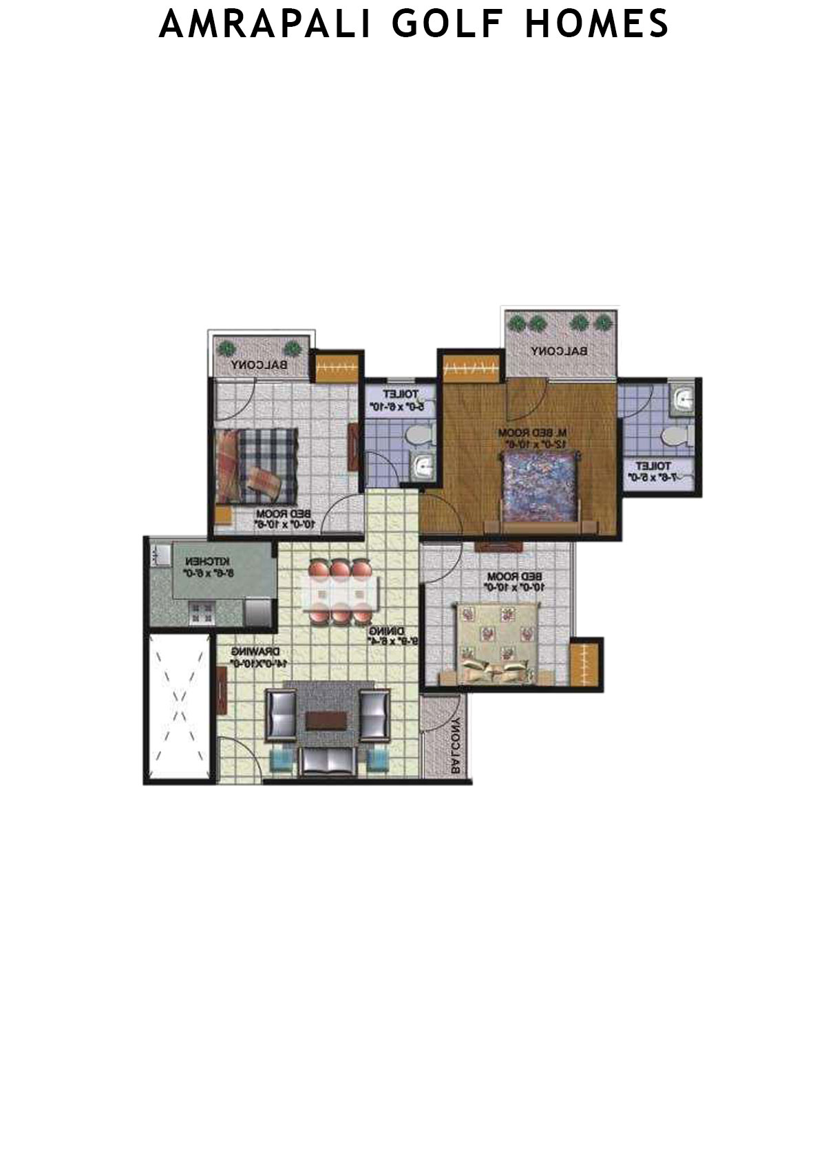 Amrapali Golf Homes Tower M1 Unit 2 Floor Plan