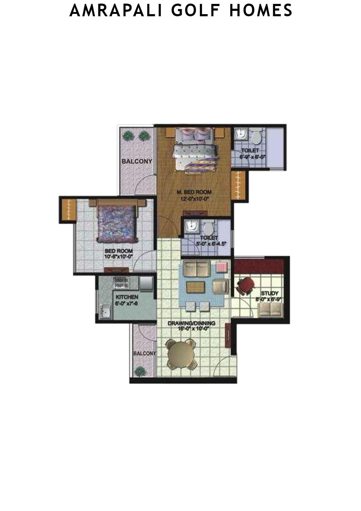 Amrapali Golf Homes Tower M2 Unit 1 Floor Plan