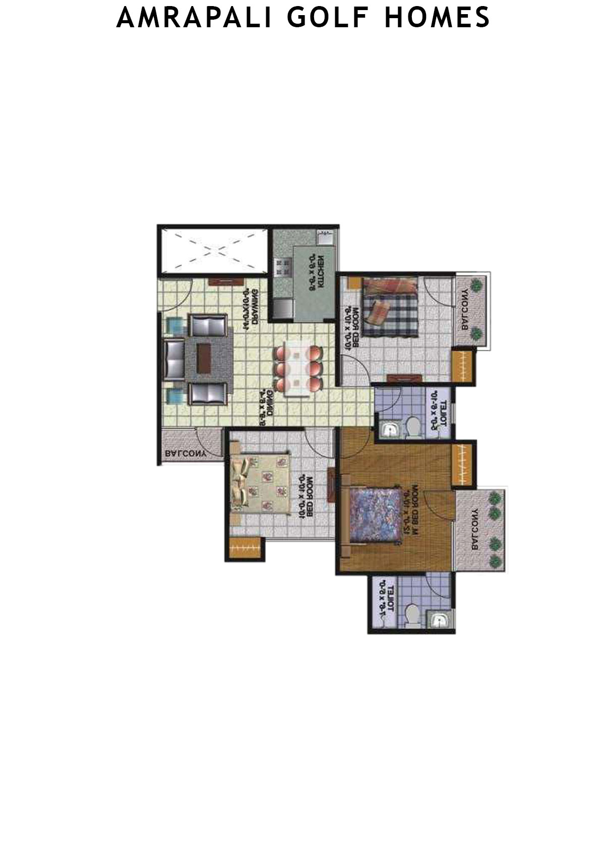 Amrapali Golf Homes Tower M2 Unit 3 Floor Plan