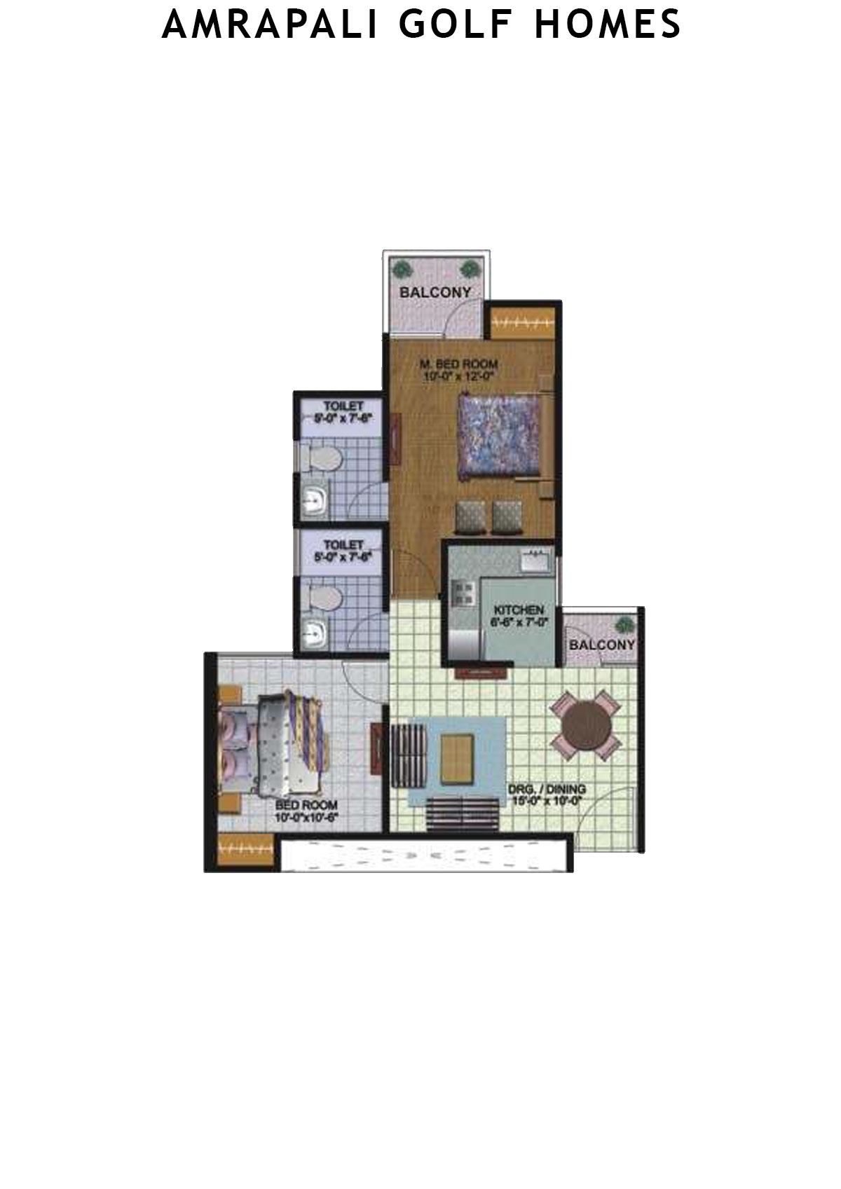 Amrapali Golf Homes Tower M3 Unit 1 Floor Plan
