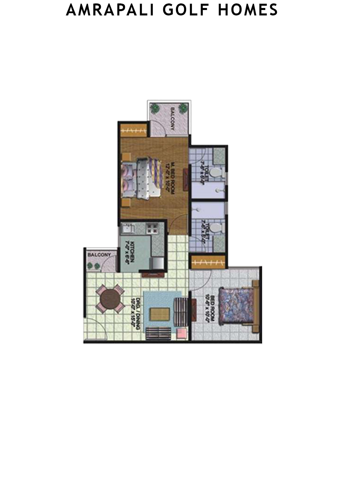 Amrapali Golf Homes Tower M4 Unit 1 Floor Plan