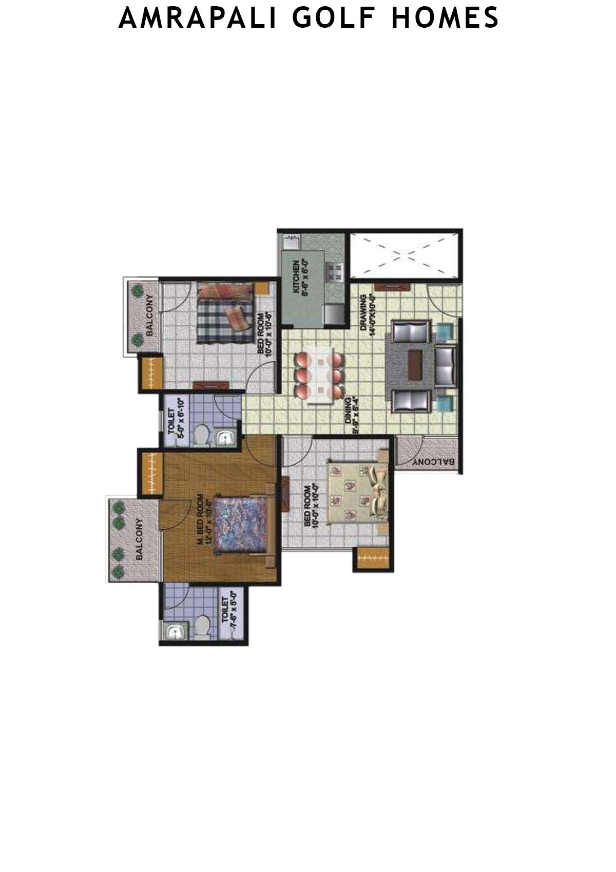 Amrapali Golf Homes Tower M4 Unit 4 Floor Plan