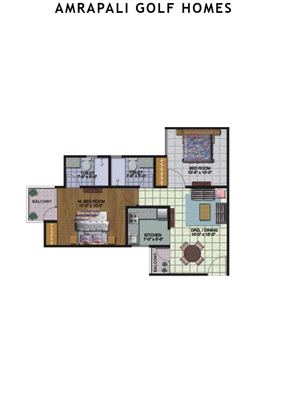 Amrapali Golf Homes Tower M4 Unit 5 Floor Plan