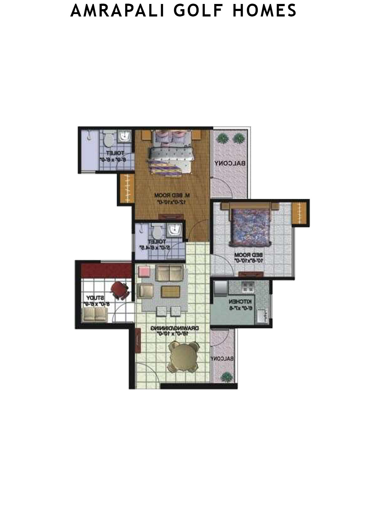Amrapali Golf Homes Tower M6 Unit 1 Floor Plan