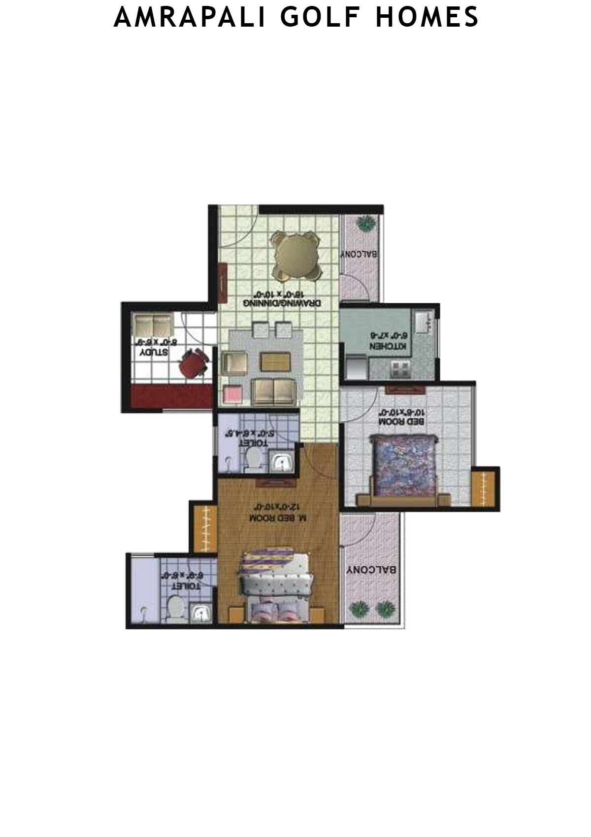 Amrapali Golf Homes Tower M6 Unit 2 Floor Plan