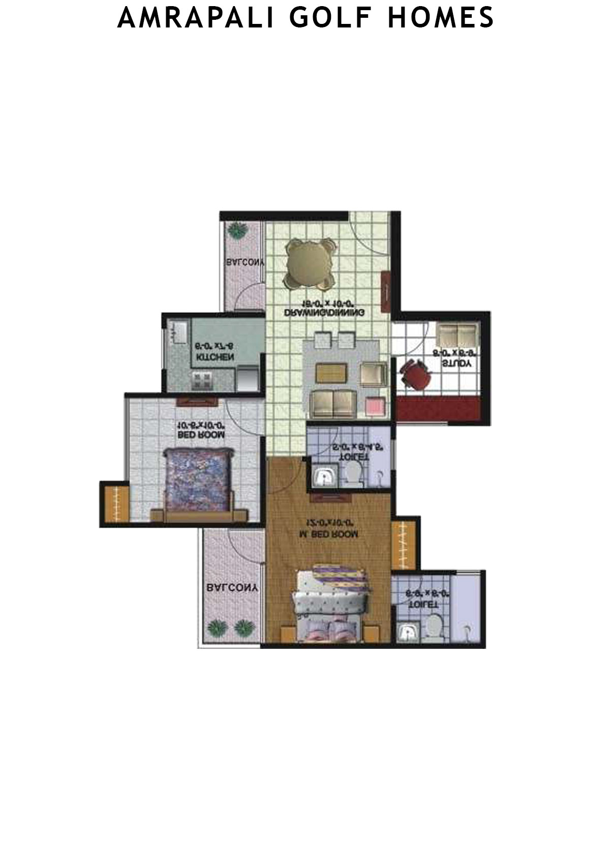 Amrapali Golf Homes Tower M6 Unit 3 Floor Plan