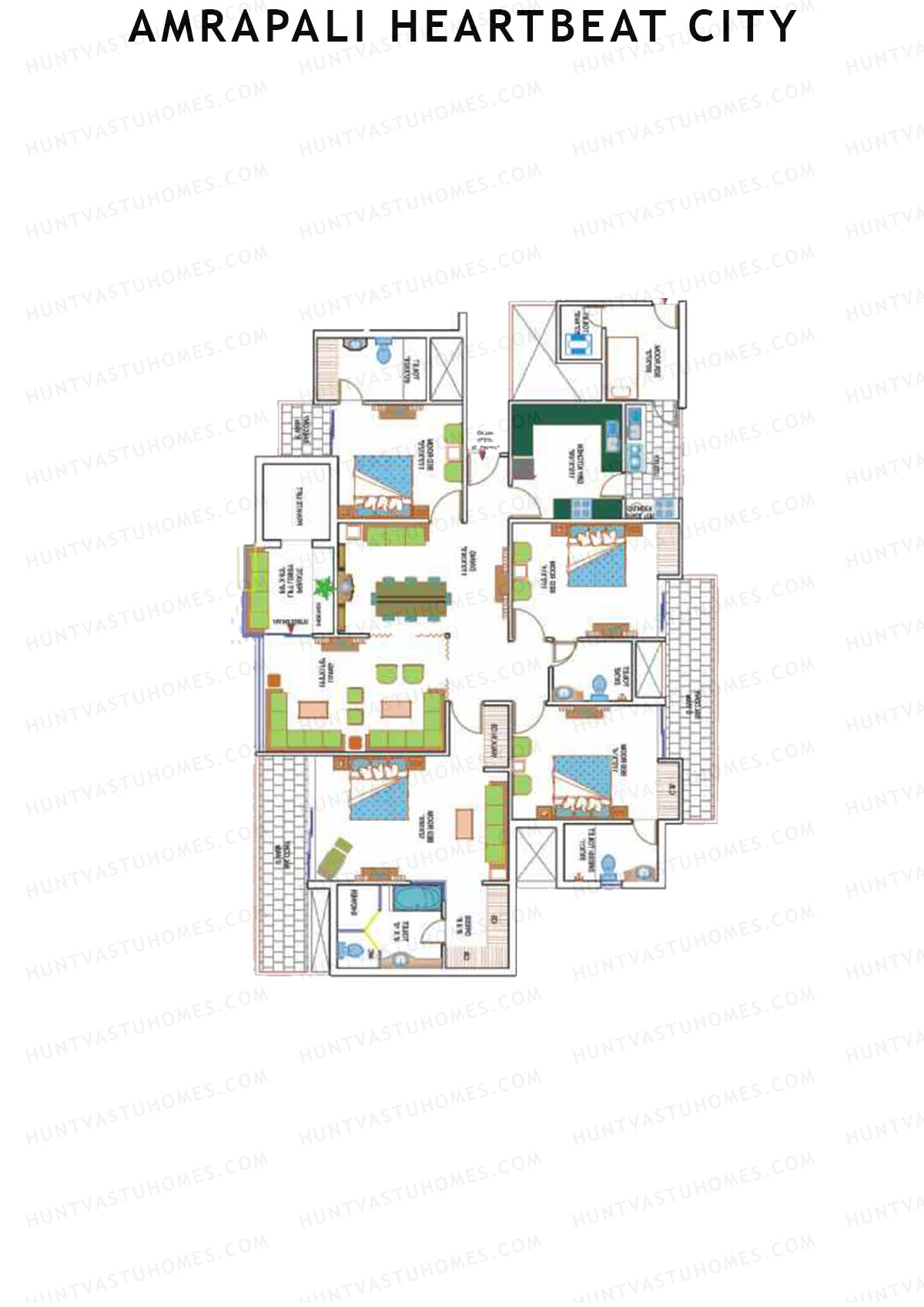Amrapali Heartbeat City Tower A Unit 2 Floor Plan