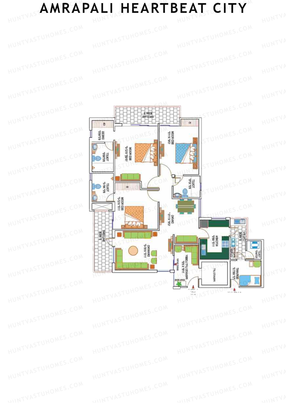 Amrapali Heartbeat City Tower A Unit 3 Floor Plan