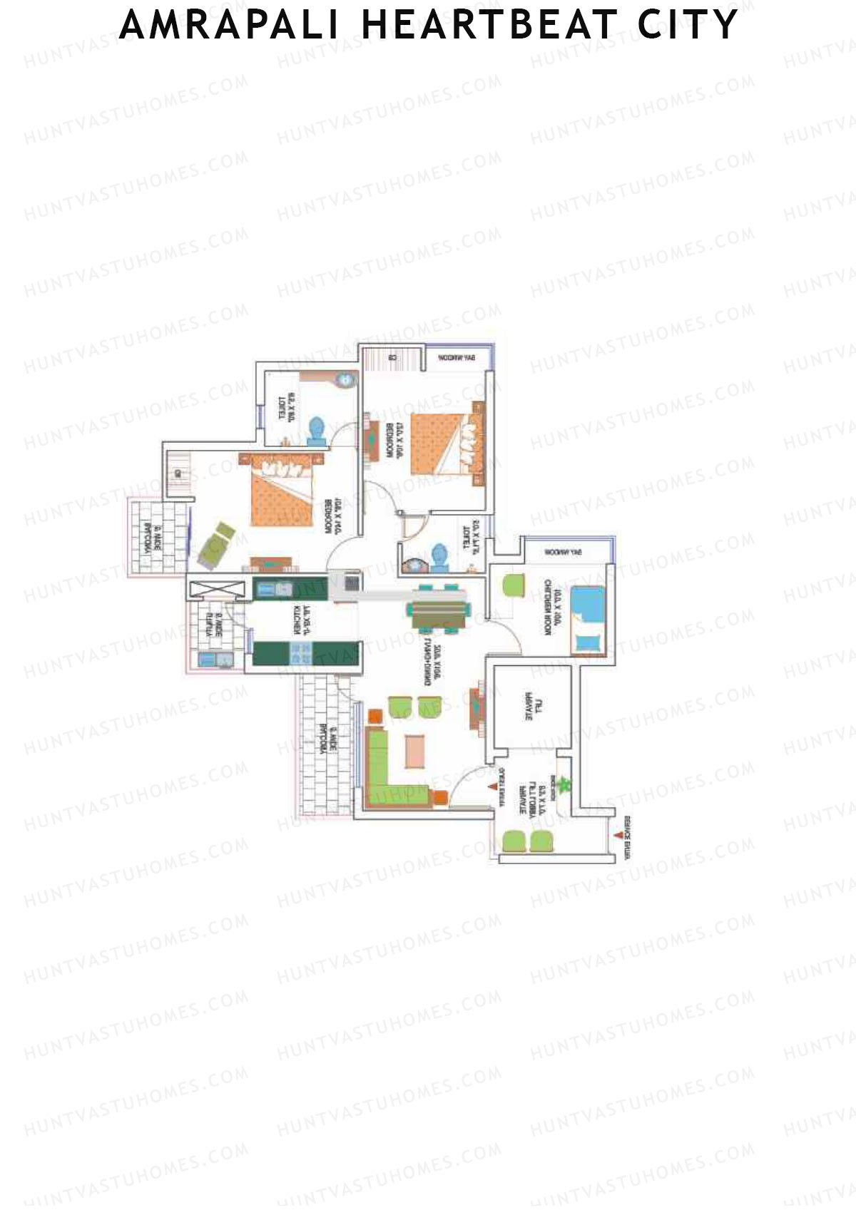 Amrapali Heartbeat City Tower C Unit 3 Floor Plan