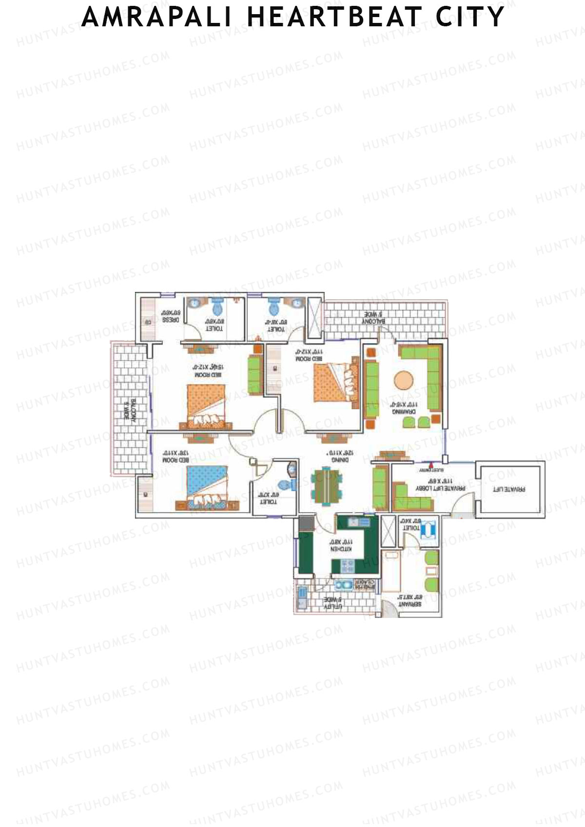 Amrapali Heartbeat City Tower D Unit 3 Floor Plan