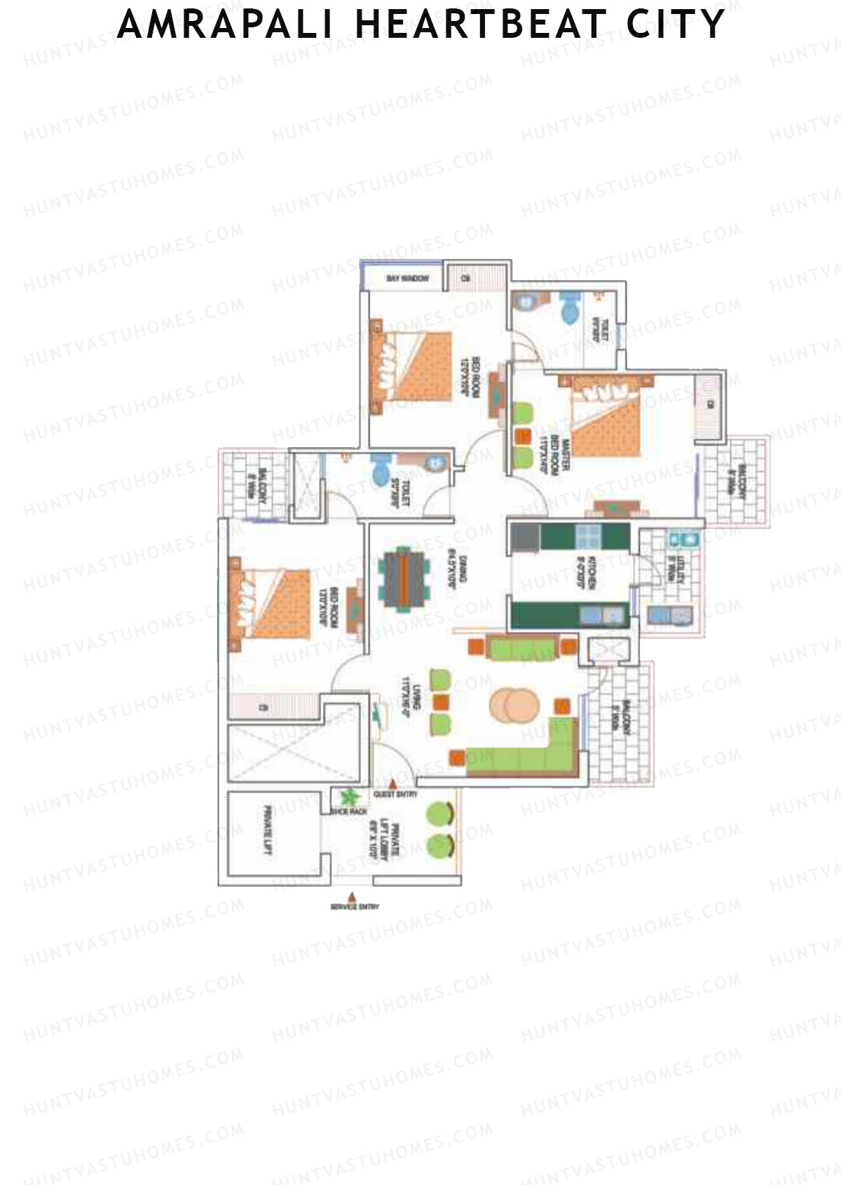 Amrapali Heartbeat City Tower D Unit 4 Floor Plan