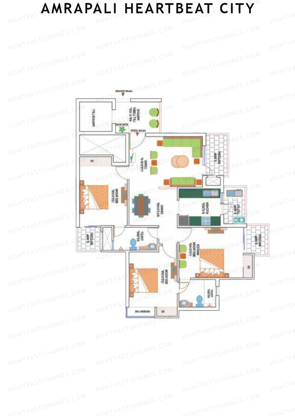 Amrapali Heartbeat City Tower F Unit 2 Floor Plan
