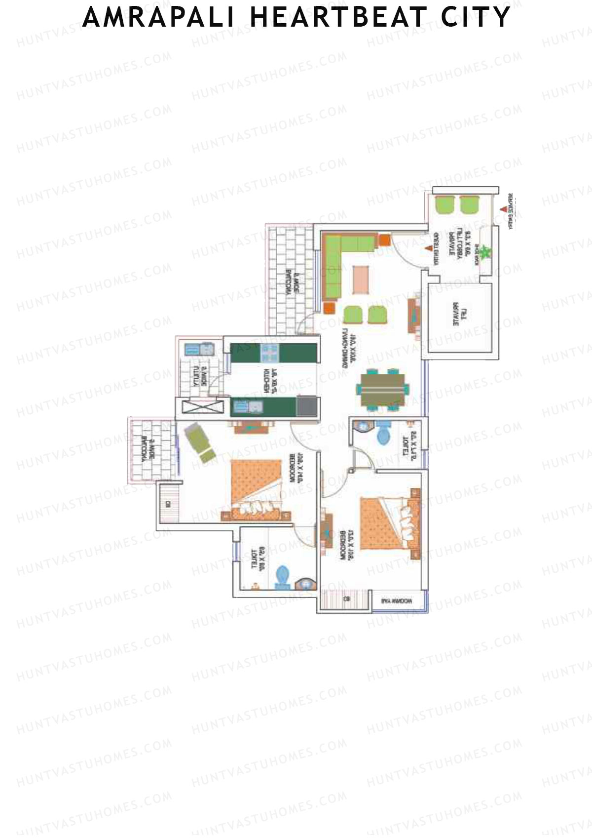 Amrapali Heartbeat City Tower G Unit 1 Floor Plan