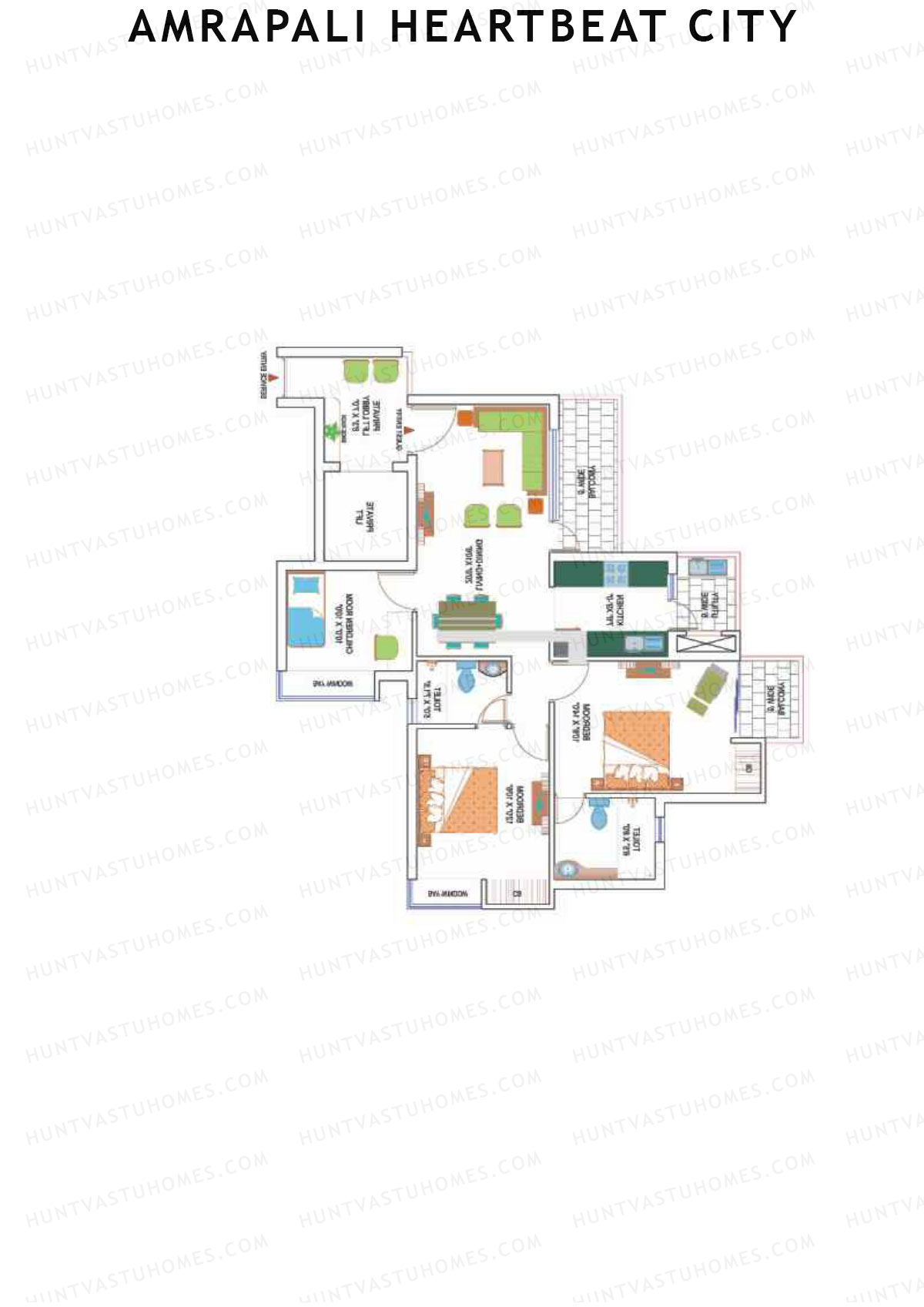 Amrapali Heartbeat City Tower G Unit 2 Floor Plan