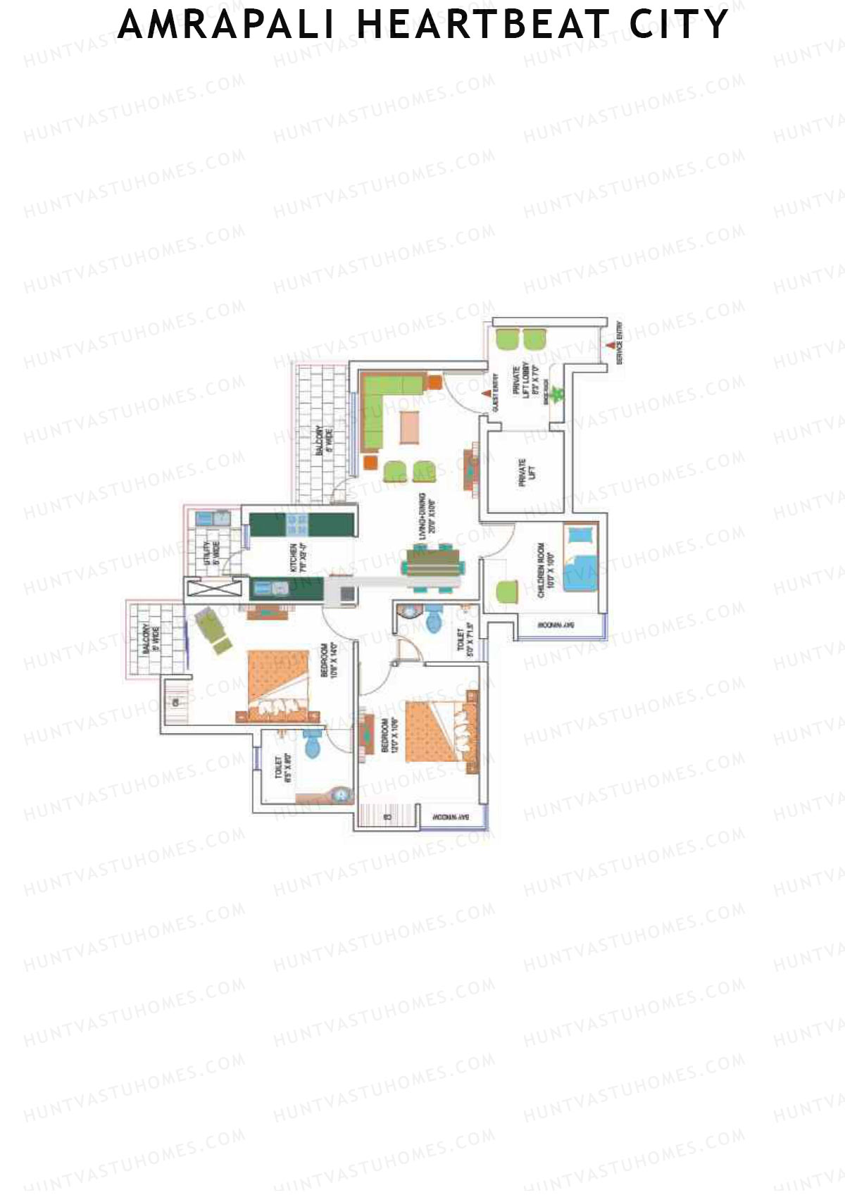 Amrapali Heartbeat City Tower H Unit 1 Floor Plan