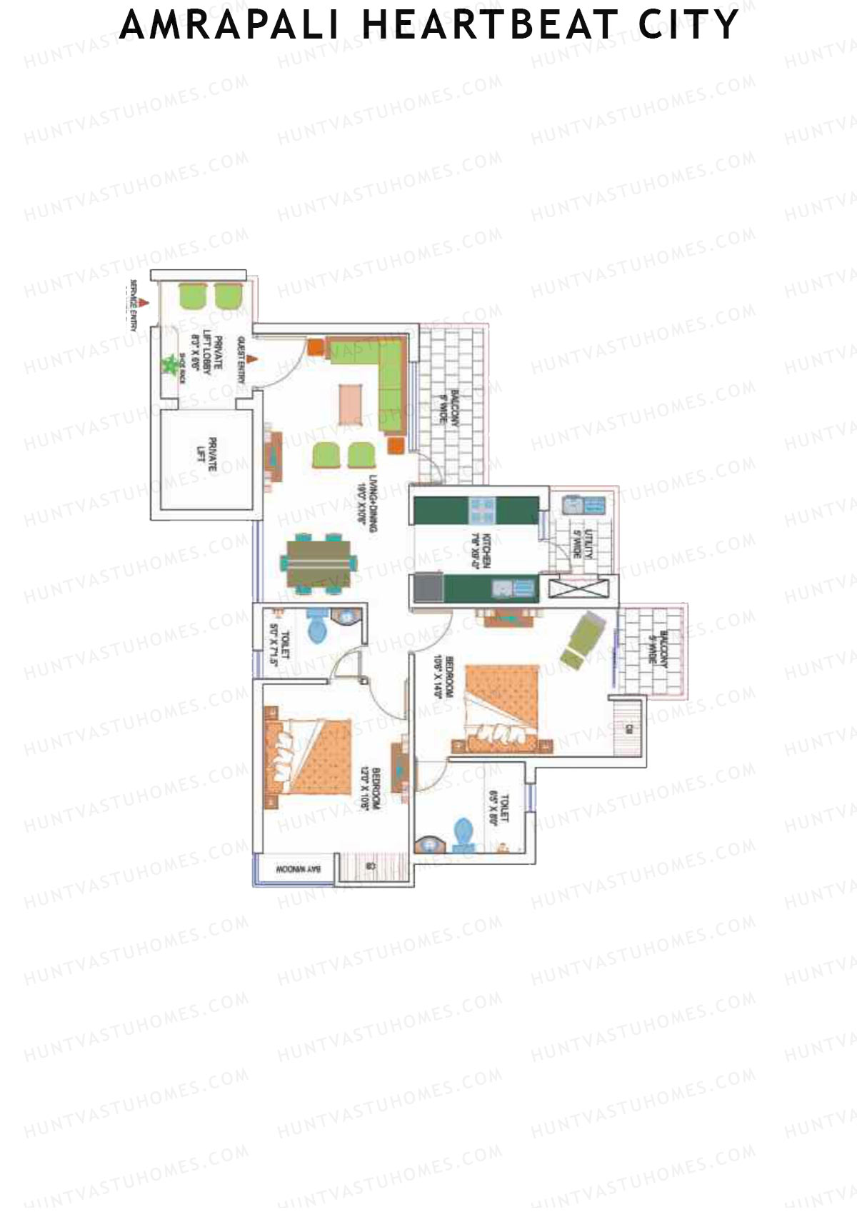 Amrapali Heartbeat City Tower H Unit 2 Floor Plan