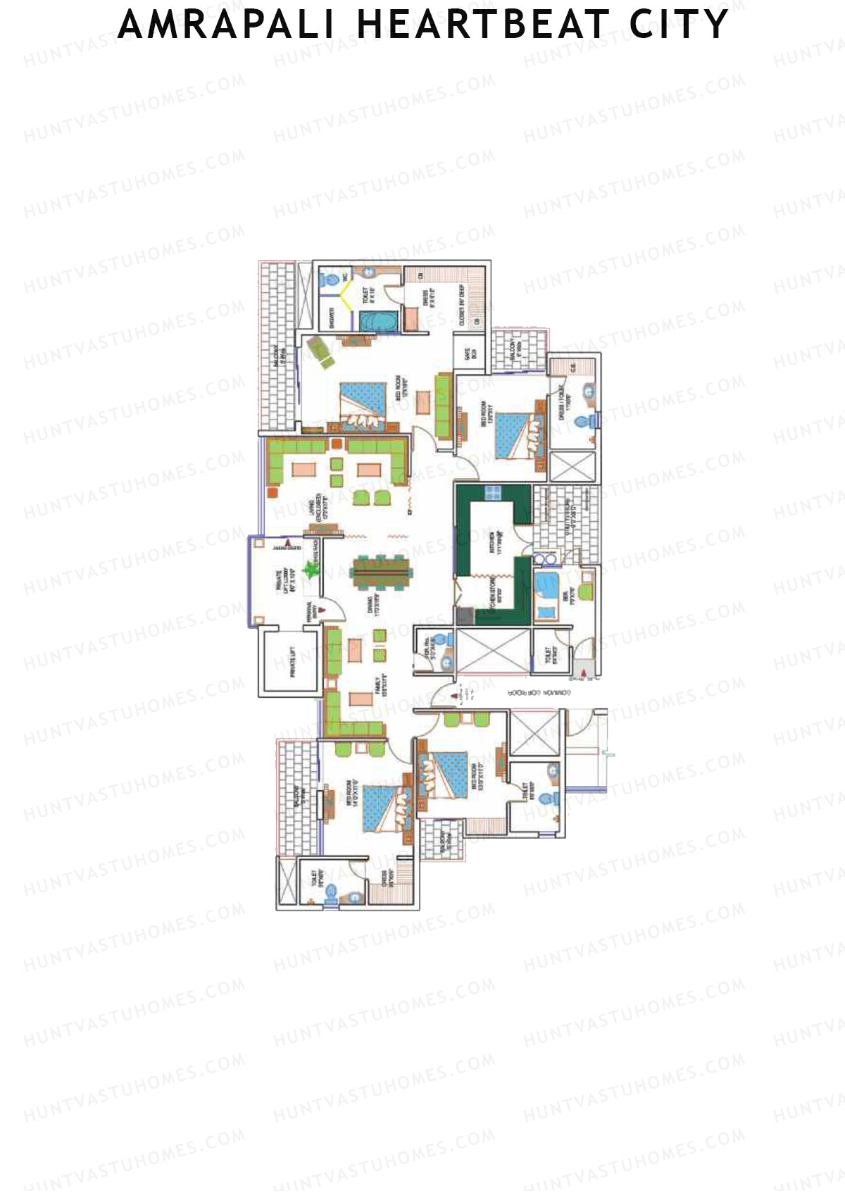 Amrapali Heartbeat City Tower J Unit 1 Floor Plan