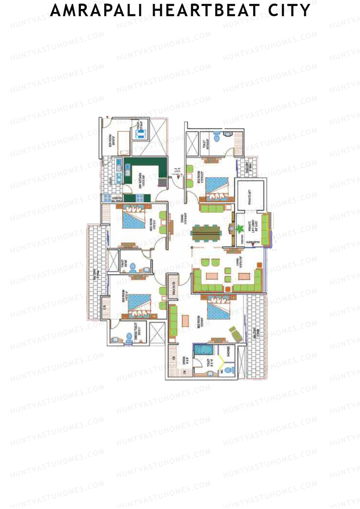 Amrapali Heartbeat City Tower J Unit 2 Floor Plan