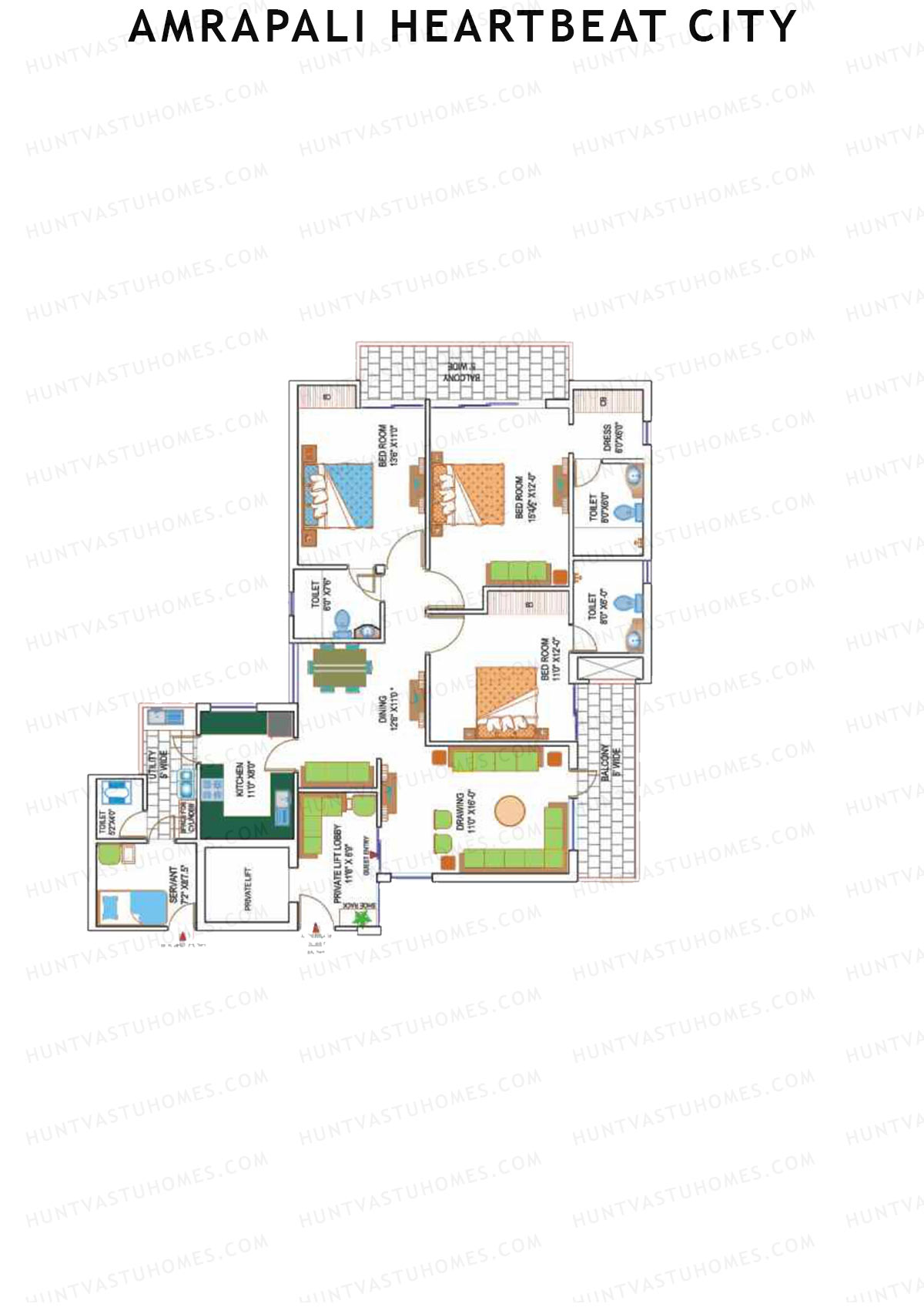 Amrapali Heartbeat City Tower J Unit 3 Floor Plan