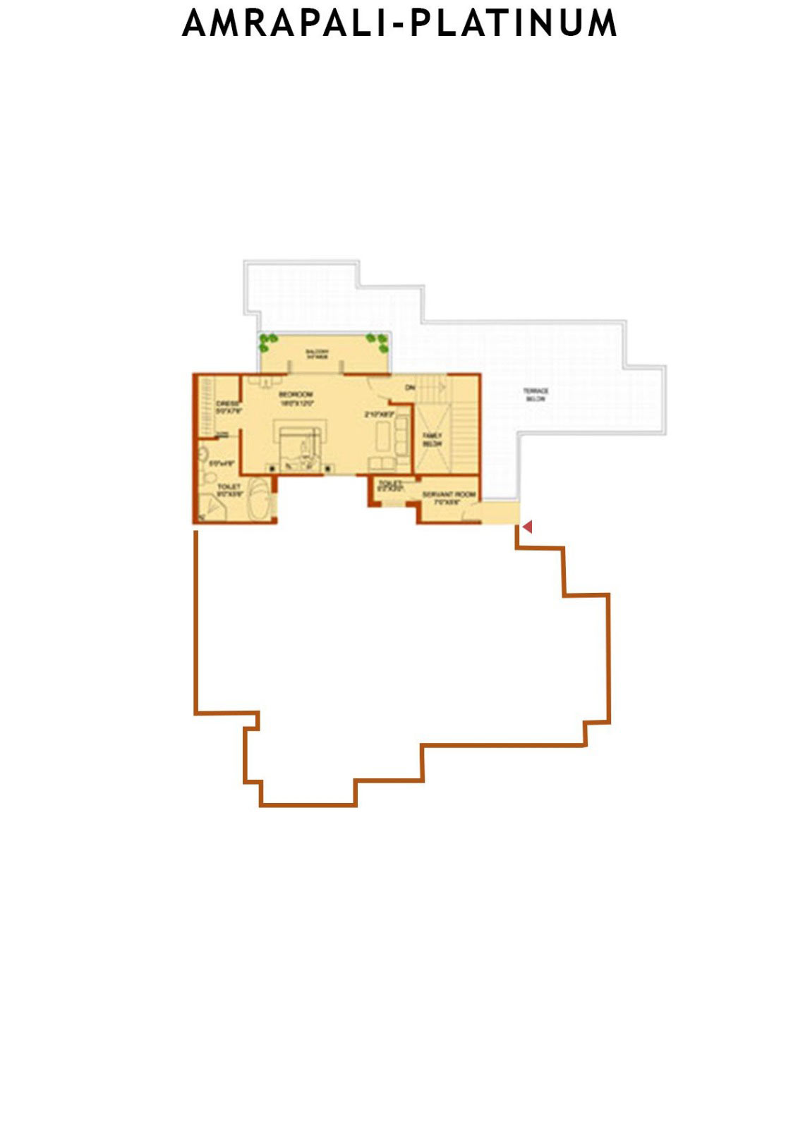 Amrapali Platinum, Tower C, Unit 3 (Duplex), 5BHK, Super Area 3800   sq ft 